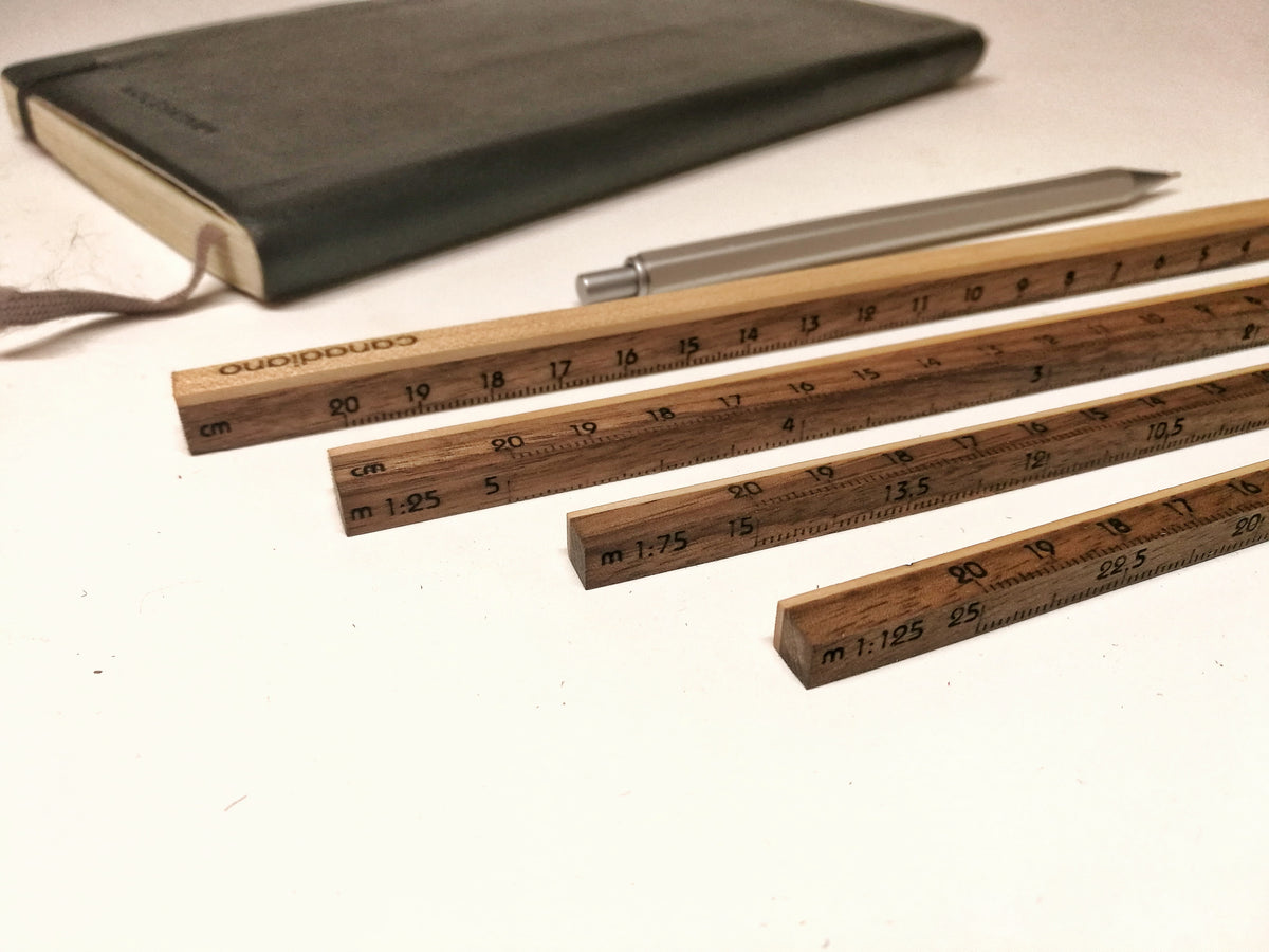 Walnut+Maple Designer Scaled Ruler Set